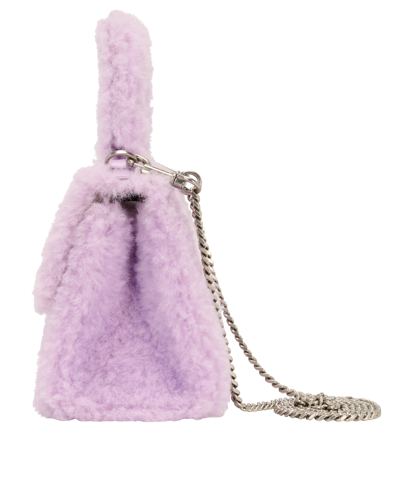 Mini St Marc Top Handle, &pound;140, Handbags, Purple, Shearling, Bottom view